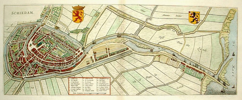 Schiedam stadsplattegrond J. Blaeu 1649 -Psychedelic Loft Schiedam