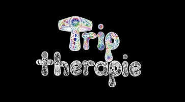 trip therapy logo black background